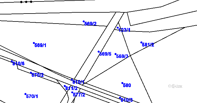 Parcela st. 569/5 v KÚ Vidnava, Katastrální mapa