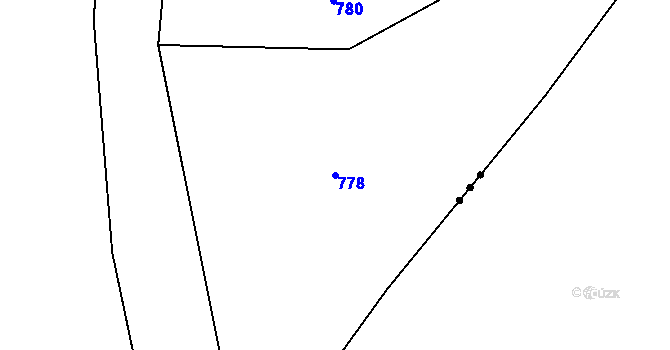Parcela st. 778 v KÚ Vidnava, Katastrální mapa