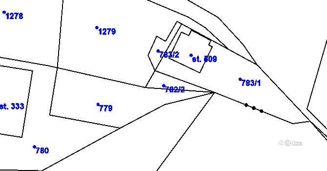 Parcela st. 782/2 v KÚ Vidnava, Katastrální mapa