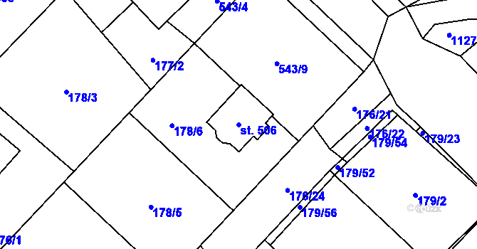 Parcela st. 506 v KÚ Vidnava, Katastrální mapa