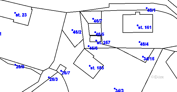 Parcela st. 46/6 v KÚ Vidochov, Katastrální mapa