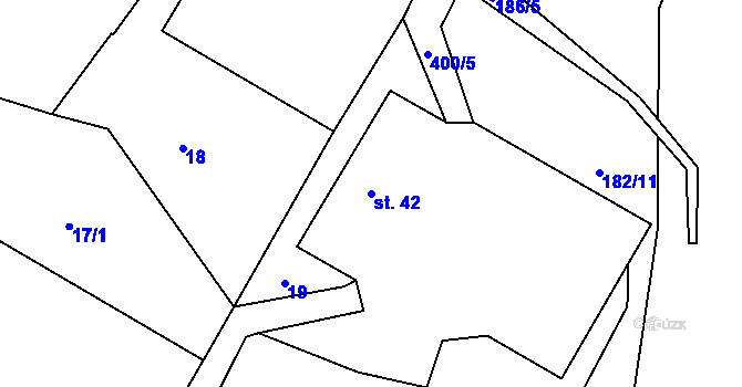 Parcela st. 42 v KÚ Vidonice, Katastrální mapa
