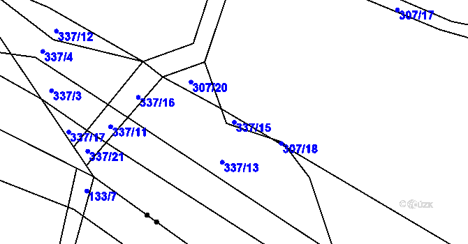 Parcela st. 337/15 v KÚ Vidonice, Katastrální mapa