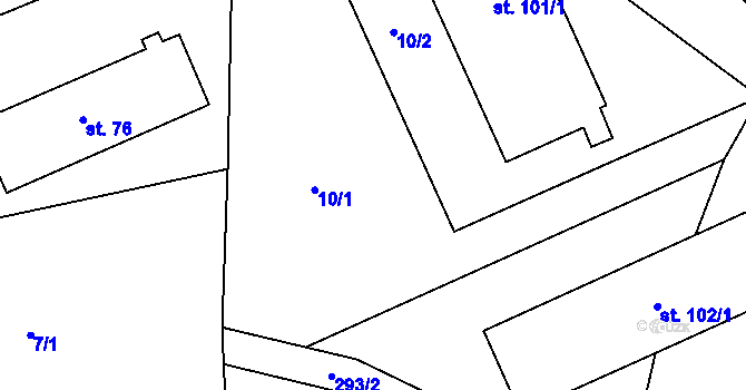 Parcela st. 10 v KÚ Vidonín, Katastrální mapa