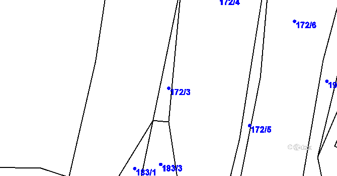 Parcela st. 172/3 v KÚ Vidonín, Katastrální mapa