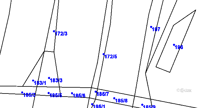 Parcela st. 172/5 v KÚ Vidonín, Katastrální mapa