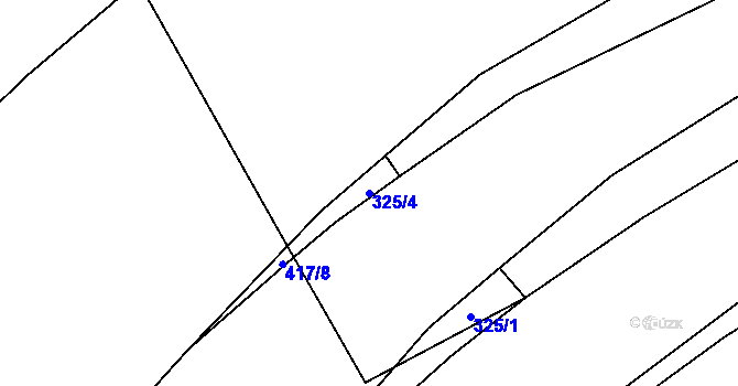 Parcela st. 325/4 v KÚ Vidonín, Katastrální mapa