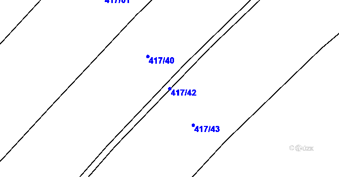 Parcela st. 417/42 v KÚ Vidonín, Katastrální mapa