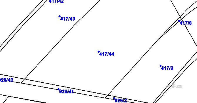 Parcela st. 417/44 v KÚ Vidonín, Katastrální mapa