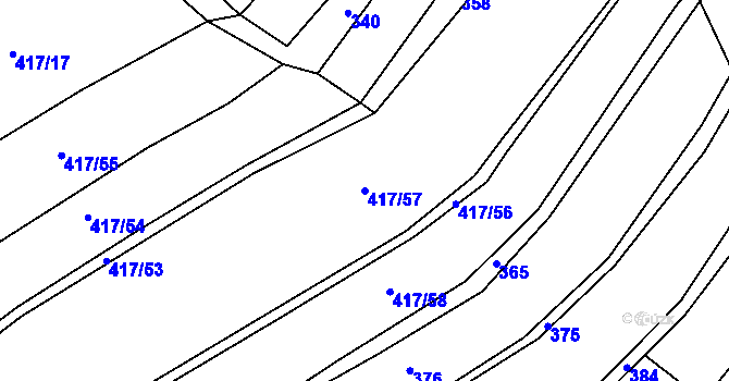 Parcela st. 417/57 v KÚ Vidonín, Katastrální mapa