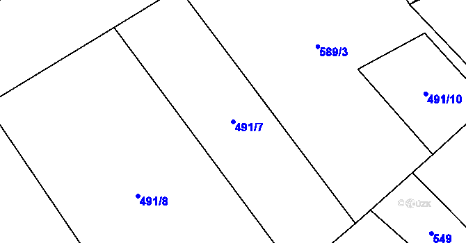 Parcela st. 491/7 v KÚ Vidonín, Katastrální mapa