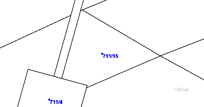 Parcela st. 711/15 v KÚ Vidonín, Katastrální mapa