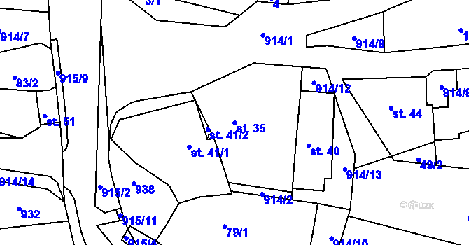 Parcela st. 35 v KÚ Vidonín, Katastrální mapa