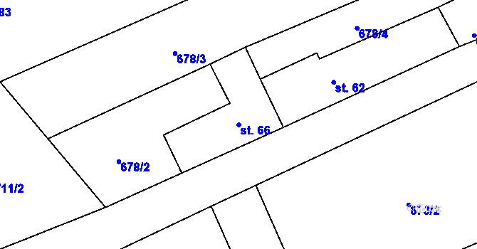 Parcela st. 66 v KÚ Vidonín, Katastrální mapa