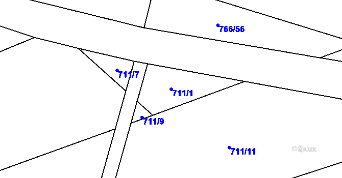 Parcela st. 711/1 v KÚ Vidonín, Katastrální mapa