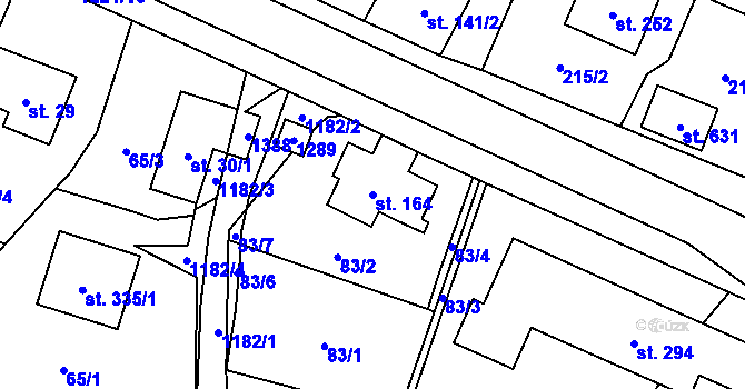 Parcela st. 164 v KÚ Vigantice, Katastrální mapa