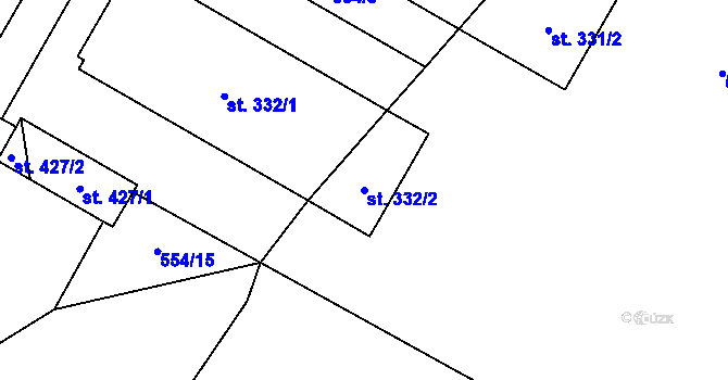 Parcela st. 332/2 v KÚ Vigantice, Katastrální mapa