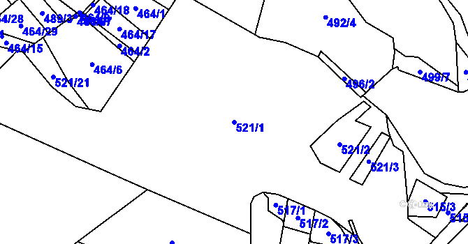 Parcela st. 521/1 v KÚ Vigantice, Katastrální mapa