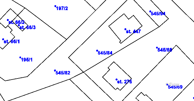 Parcela st. 545/84 v KÚ Vigantice, Katastrální mapa