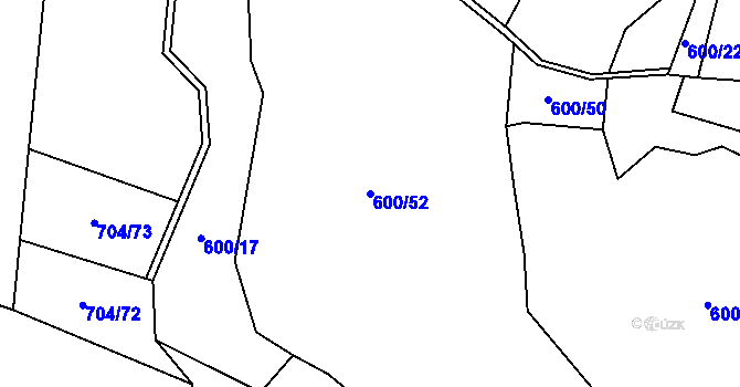 Parcela st. 600/52 v KÚ Vigantice, Katastrální mapa