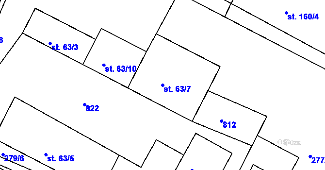 Parcela st. 63/7 v KÚ Horní Sytová, Katastrální mapa
