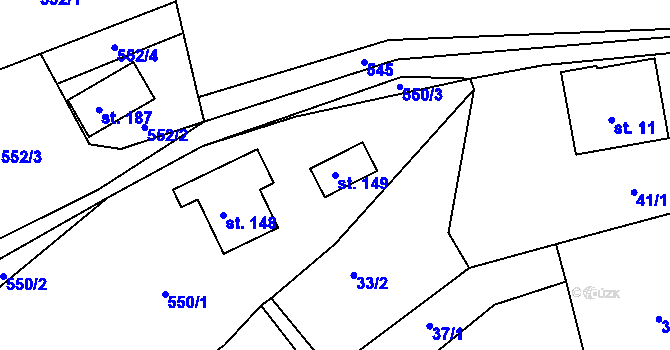 Parcela st. 149 v KÚ Horní Sytová, Katastrální mapa