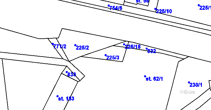 Parcela st. 225/3 v KÚ Horní Sytová, Katastrální mapa
