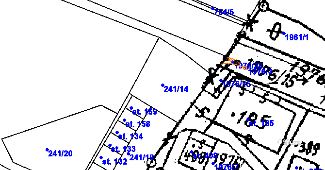 Parcela st. 241/14 v KÚ Horní Sytová, Katastrální mapa
