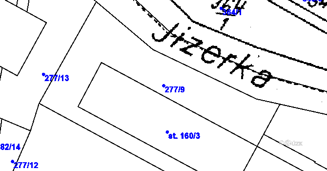 Parcela st. 277/9 v KÚ Horní Sytová, Katastrální mapa