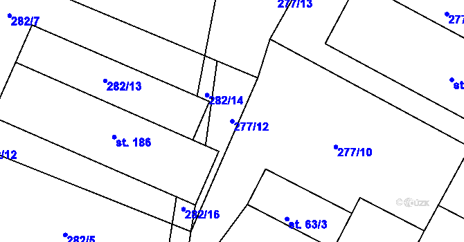 Parcela st. 277/12 v KÚ Horní Sytová, Katastrální mapa