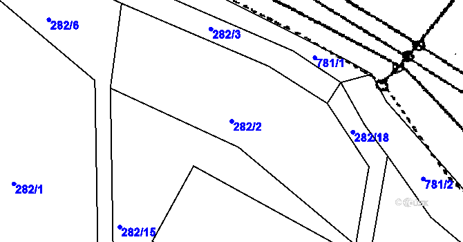 Parcela st. 282/2 v KÚ Horní Sytová, Katastrální mapa