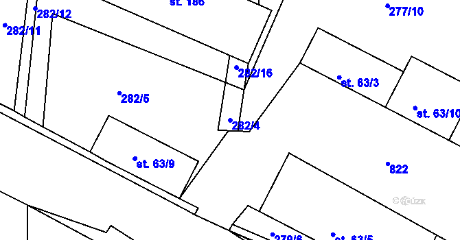 Parcela st. 282/4 v KÚ Horní Sytová, Katastrální mapa