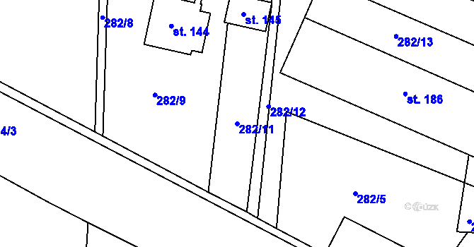 Parcela st. 282/11 v KÚ Horní Sytová, Katastrální mapa
