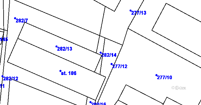 Parcela st. 282/14 v KÚ Horní Sytová, Katastrální mapa
