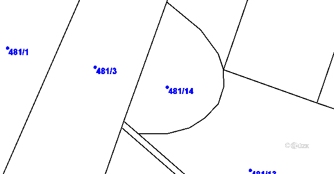 Parcela st. 481/14 v KÚ Horní Sytová, Katastrální mapa
