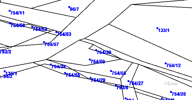 Parcela st. 754/39 v KÚ Horní Sytová, Katastrální mapa