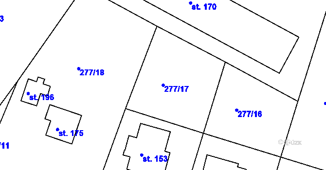 Parcela st. 277/17 v KÚ Horní Sytová, Katastrální mapa