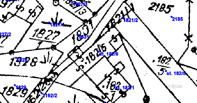 Parcela st. 182/6 v KÚ Víchová nad Jizerou, Katastrální mapa