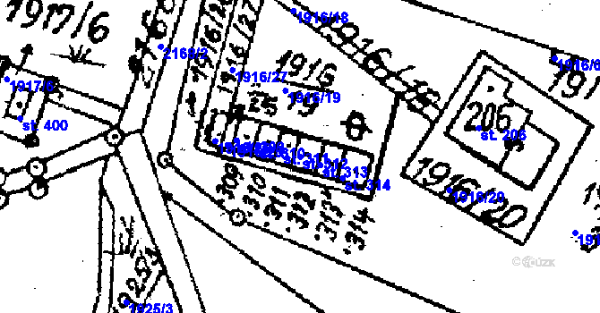 Parcela st. 312 v KÚ Víchová nad Jizerou, Katastrální mapa