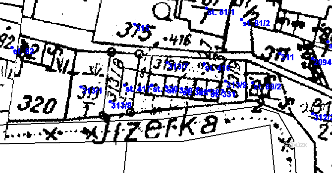 Parcela st. 329 v KÚ Víchová nad Jizerou, Katastrální mapa