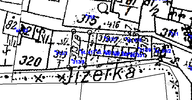 Parcela st. 330 v KÚ Víchová nad Jizerou, Katastrální mapa