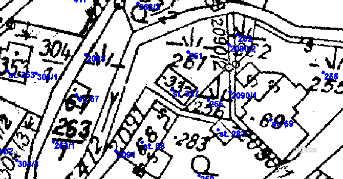 Parcela st. 337 v KÚ Víchová nad Jizerou, Katastrální mapa