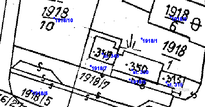 Parcela st. 349 v KÚ Víchová nad Jizerou, Katastrální mapa