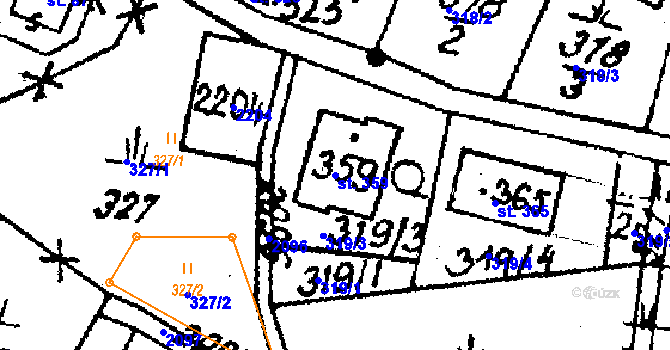 Parcela st. 359 v KÚ Víchová nad Jizerou, Katastrální mapa