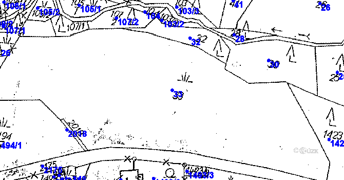 Parcela st. 33 v KÚ Víchová nad Jizerou, Katastrální mapa