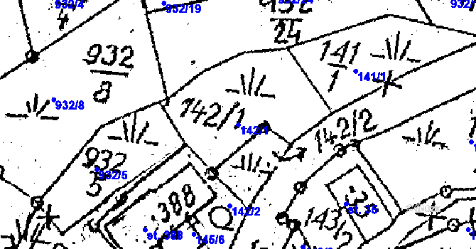 Parcela st. 142/1 v KÚ Víchová nad Jizerou, Katastrální mapa