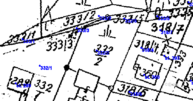 Parcela st. 332/2 v KÚ Víchová nad Jizerou, Katastrální mapa