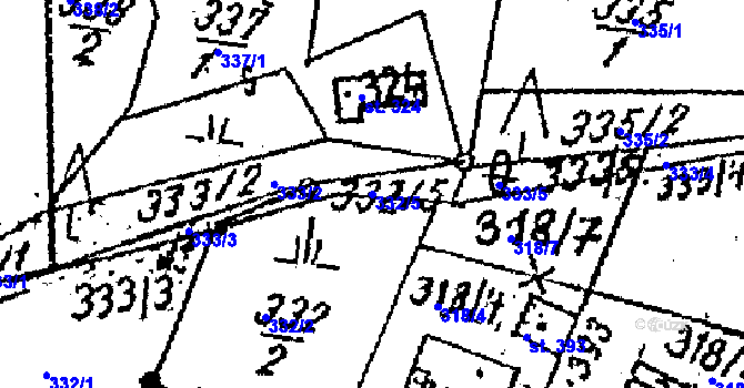 Parcela st. 332/5 v KÚ Víchová nad Jizerou, Katastrální mapa