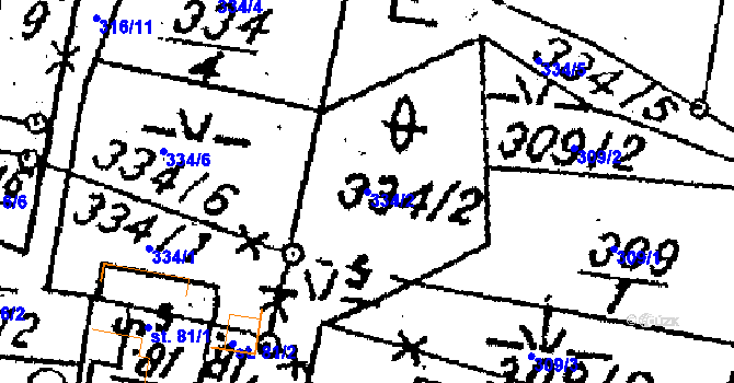 Parcela st. 334/2 v KÚ Víchová nad Jizerou, Katastrální mapa