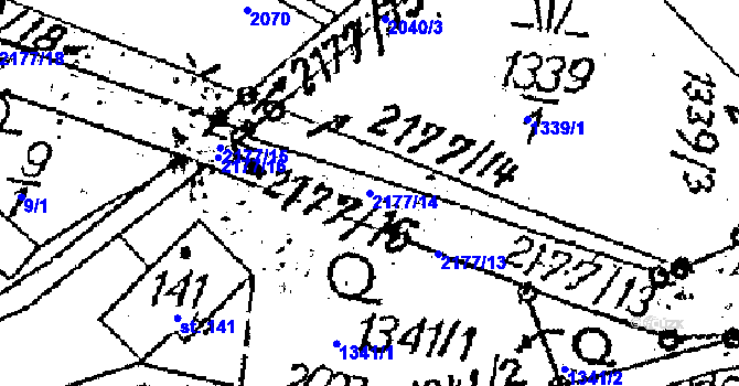 Parcela st. 2177/14 v KÚ Víchová nad Jizerou, Katastrální mapa